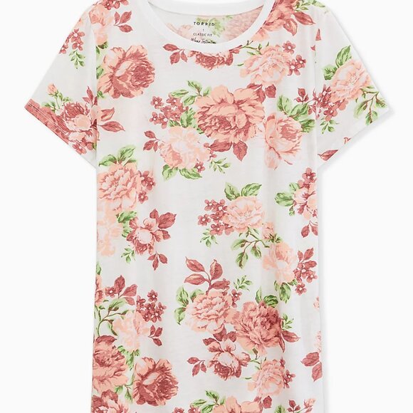 Plus Size 3X or 4X Womens Floral TORRID Summer Spring t-shirt top NWOT Classic - Picture 3 of 3